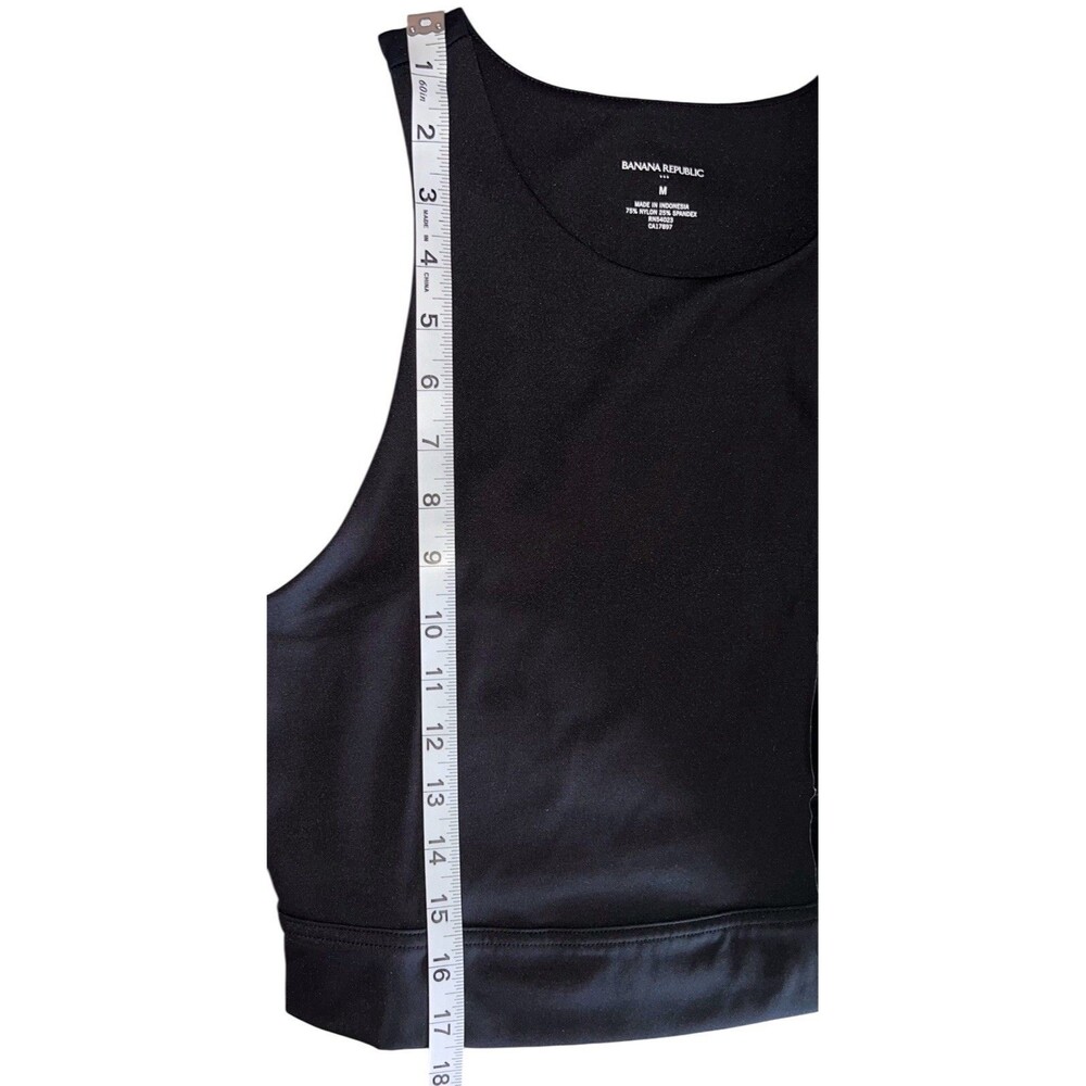 Banana Republic Black Crop Top Size Medium Active Style Tank Racerback - Picture 7 of 7